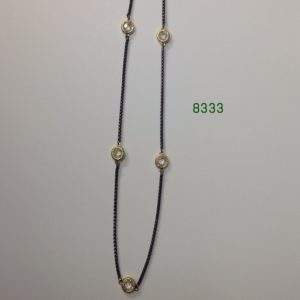 36" HEMATITE AND GOLD NECKLACE