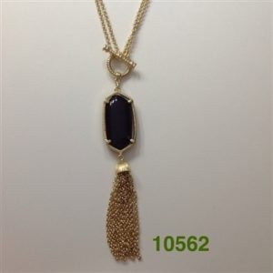 KS 30" GOLD ONYX LARGE OVAL WITH TASSEL TOGGLE NECKLACE