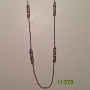 36" TWO TONE CRYSTAL BAR NECKLACE
