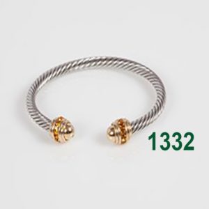 GOLDEN TOPAZ GOLD TIPS SILVER CABLE CUFF WITH GOLD RONDEL BRACELET - SPECIAL