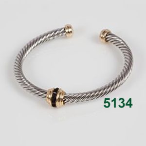JET GOLD TIPS SILVER CABLE CUFF WITH SINGLE GOLD RONDEL BRACELET - SPECIAL