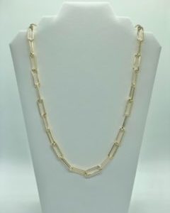 13190 2422 Gold Large Paperclip Cable Necklace