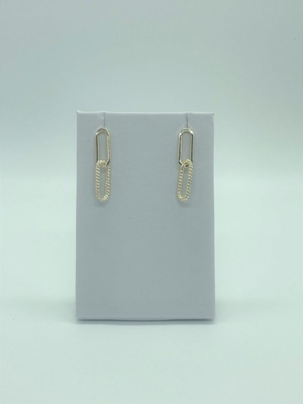 13211 Gold Paperclip Cable Earring