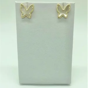 Gold Cable Butterfly Earring with Mother of Pearl Center 13201