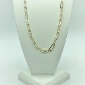 Gold Paperclip Necklace 1722 Lobster Clasp 13192