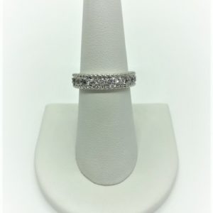 Silver CZ Cable Eternity Band Ring 13227