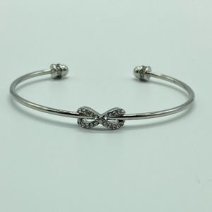 Silver Small Infinity with CZ Bangle 13259