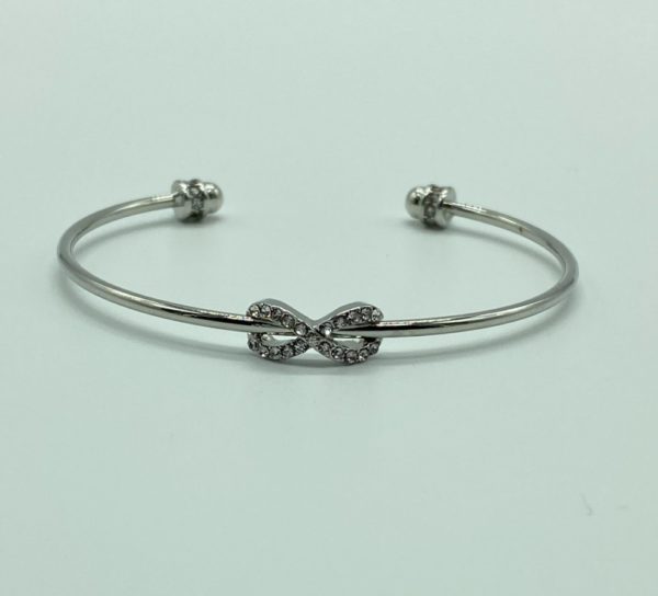 Silver Small Infinity with CZ Bangle 13259
