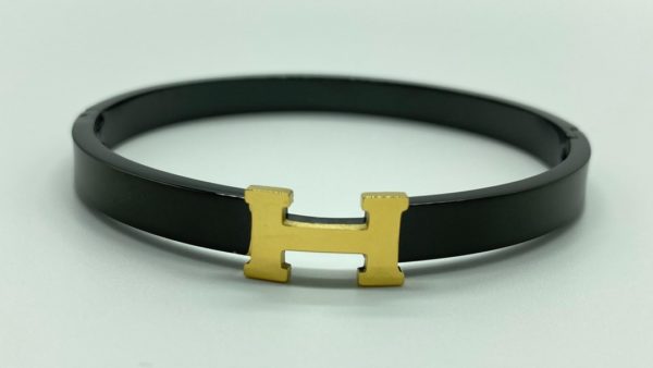 Stainless Steel Black with Gold H Bracelet 13285