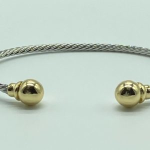 Two Tone Cable with Round Gold Tip Cuff 13113