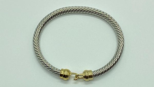 Two Tone Thick Hook Bracelet 12760
